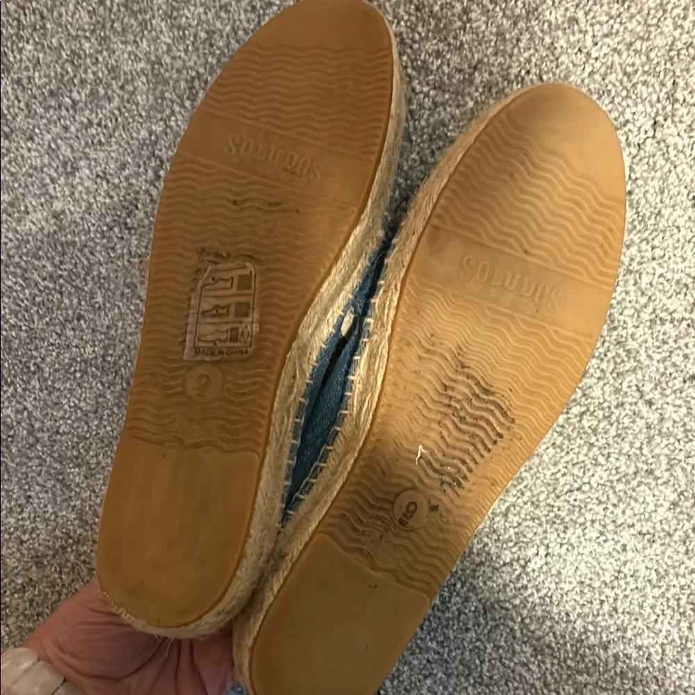 Soludos x Mary Matson Blue Denim Espadrilles w/ Flamingo and Duck Pool Floatie 9